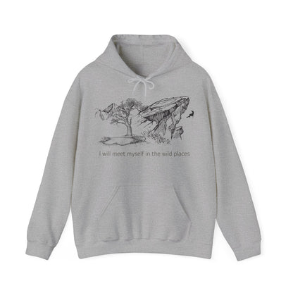 I will meet myself in the wild places - Climber Unisex Heavy Blend™ Hooded Sweatshirt