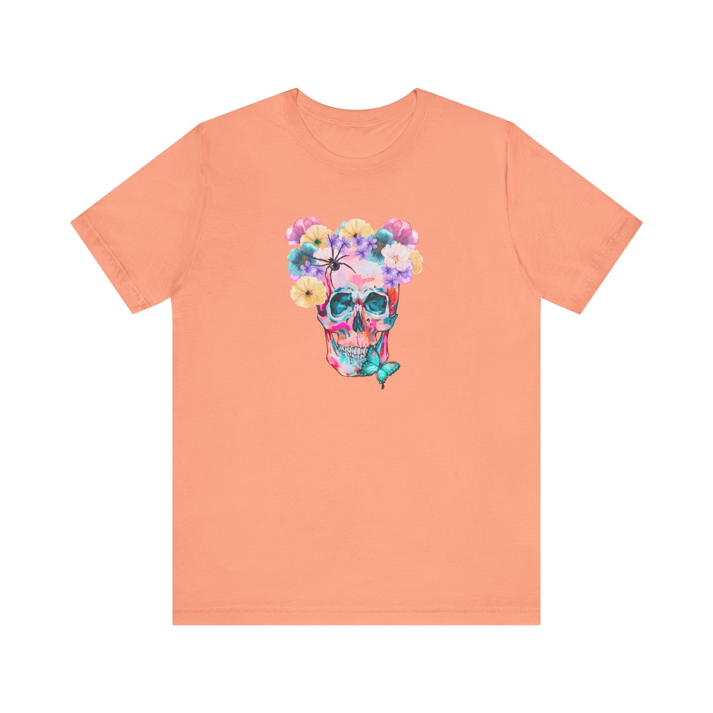 Neon Floral Skull Unisex Jersey Short Sleeve Tee