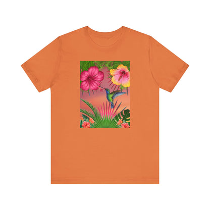 Hummingbird & Hibiscus Unisex Jersey Short Sleeve Tee