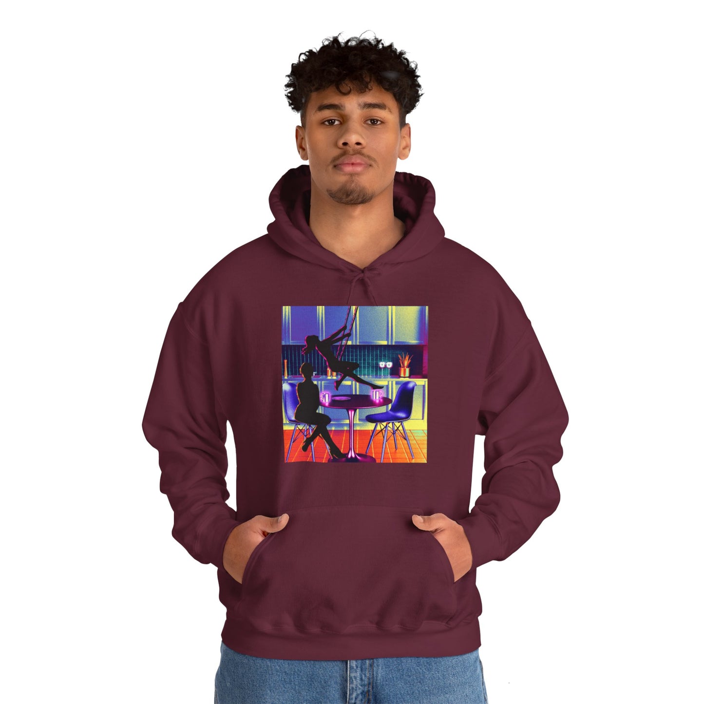 Sythwave A Coffee & A Swing Unisex Heavy Blend™ Hooded Sweatshirt