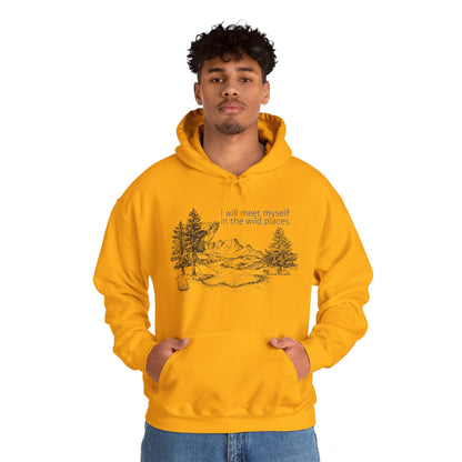 I Will Meet Myself In The Wild Places - Minimalist Unisex Heavy Blend™ Hooded Sweatshirt