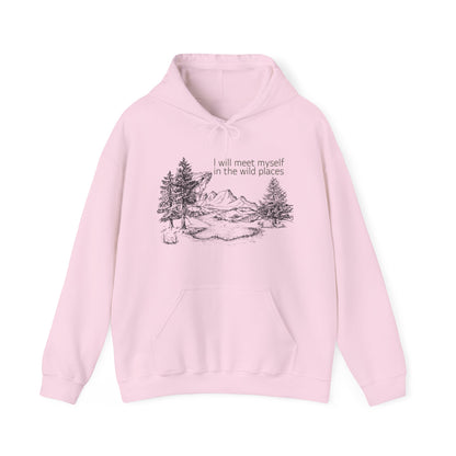 I Will Meet Myself In The Wild Places - Minimalist Unisex Heavy Blend™ Hooded Sweatshirt