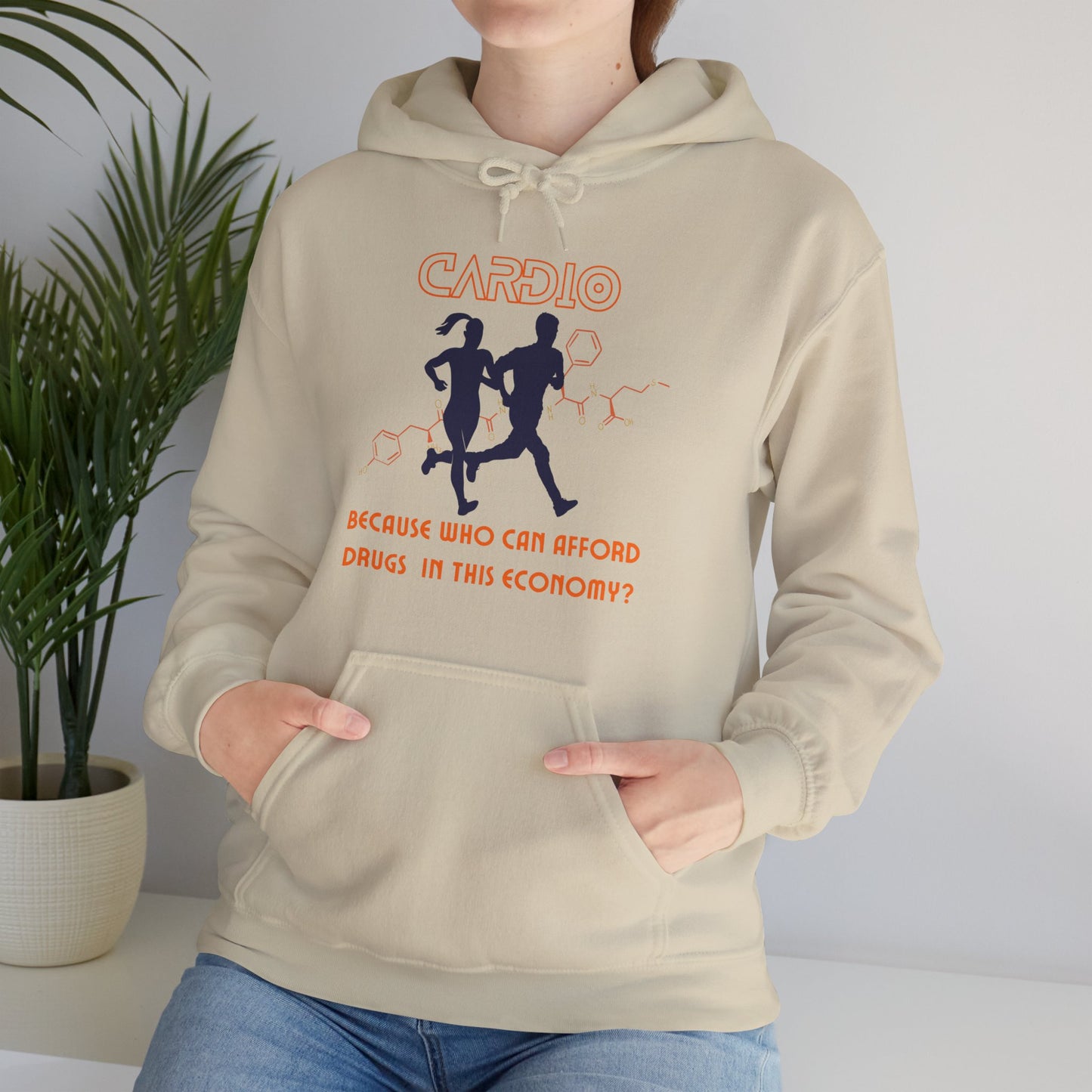 Cardio is Cheaper Than Drugs Unisex Heavy Blend™ Hooded Sweatshirt