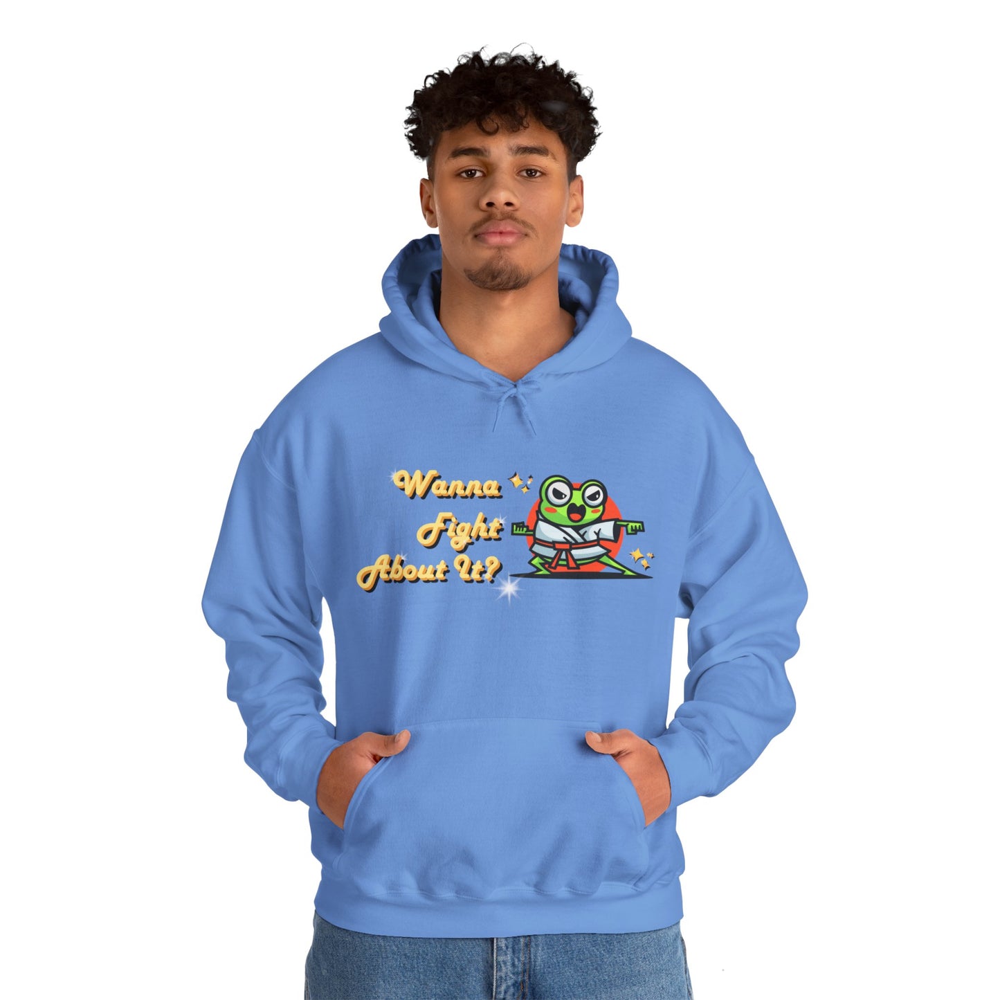 Feeling Froggy "Wanna Fight About It" Unisex Heavy Blend™ Hooded Sweatshirt