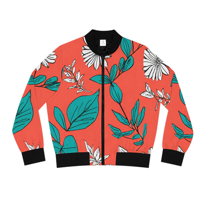 Coral Floral Women's Bomber Jacket (AOP)