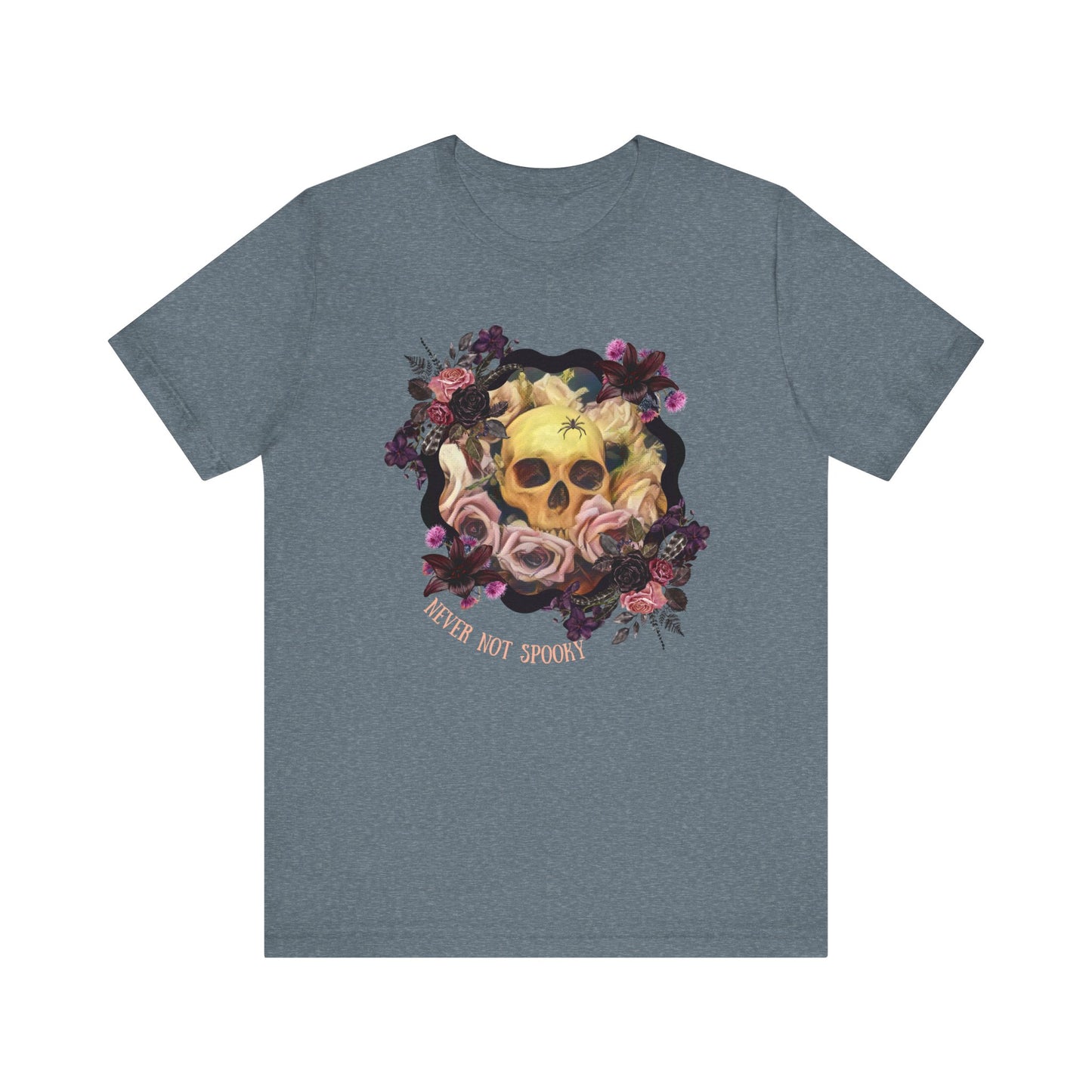 Never Not Spooky - Flower Skull Unisex Jersey Short Sleeve Tee