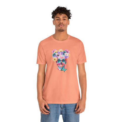 Neon Floral Skull Unisex Jersey Short Sleeve Tee