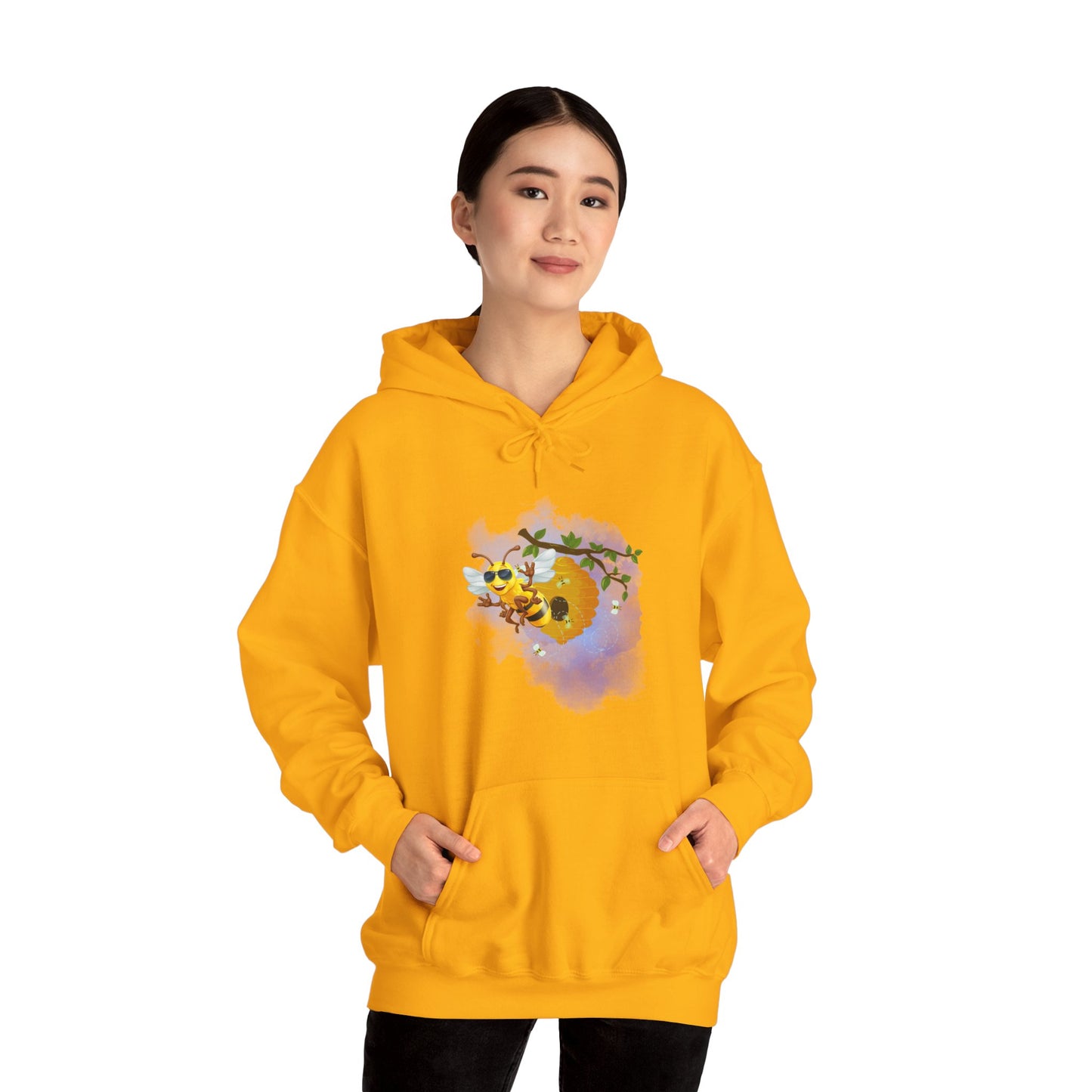 Super Cool Bee, Bro Unisex Heavy Blend™ Hooded Sweatshirt