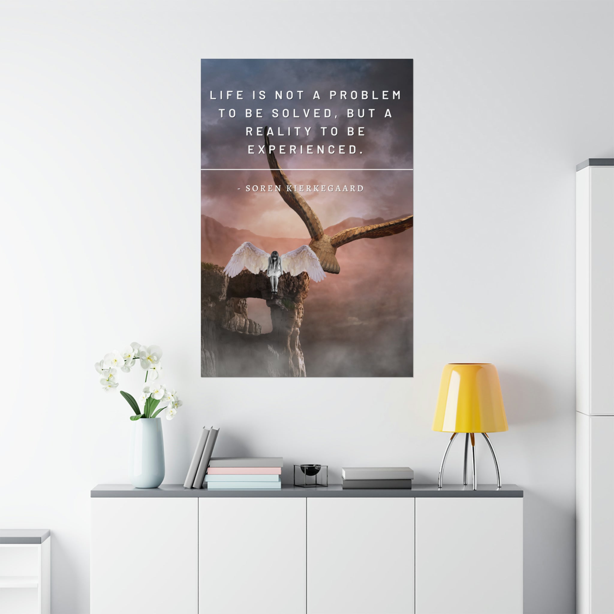 Learning To Fly with Giants - Soren Kierkegaard Quote Matte Vertical P ...