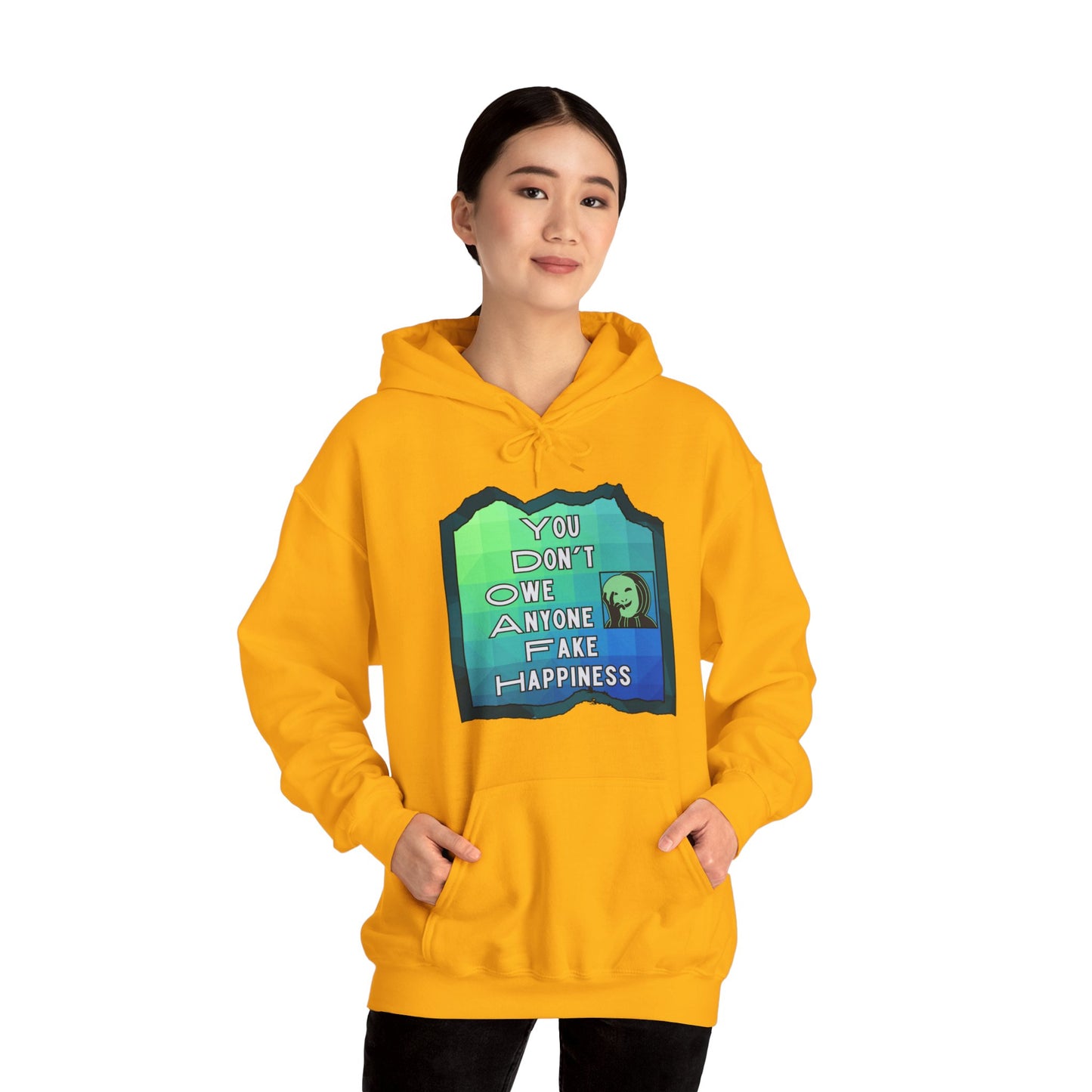 Fake Happiness Unisex Heavy Blend™ Hooded Sweatshirt