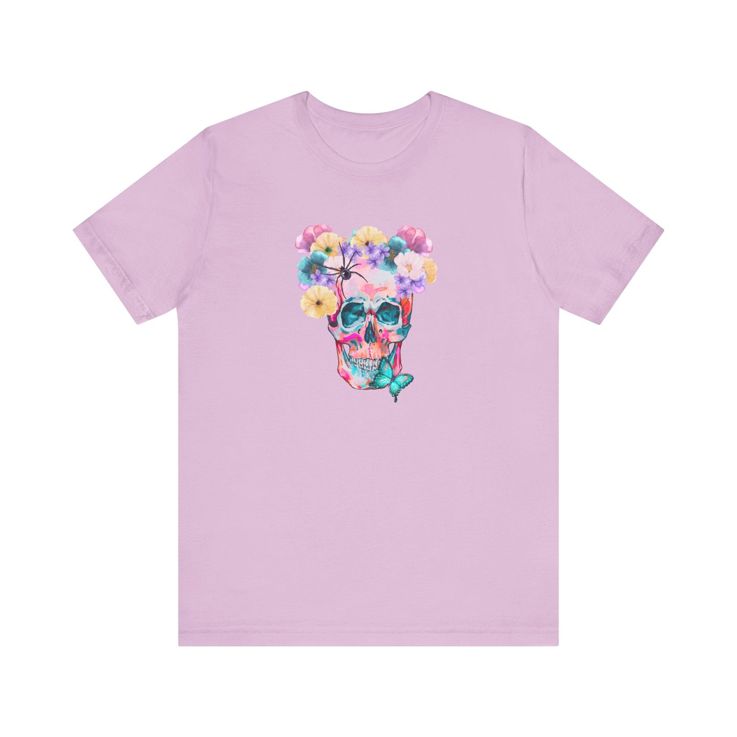 Neon Floral Skull Unisex Jersey Short Sleeve Tee