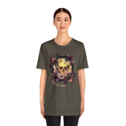 Never Not Spooky - Flower Skull Unisex Jersey Short Sleeve Tee