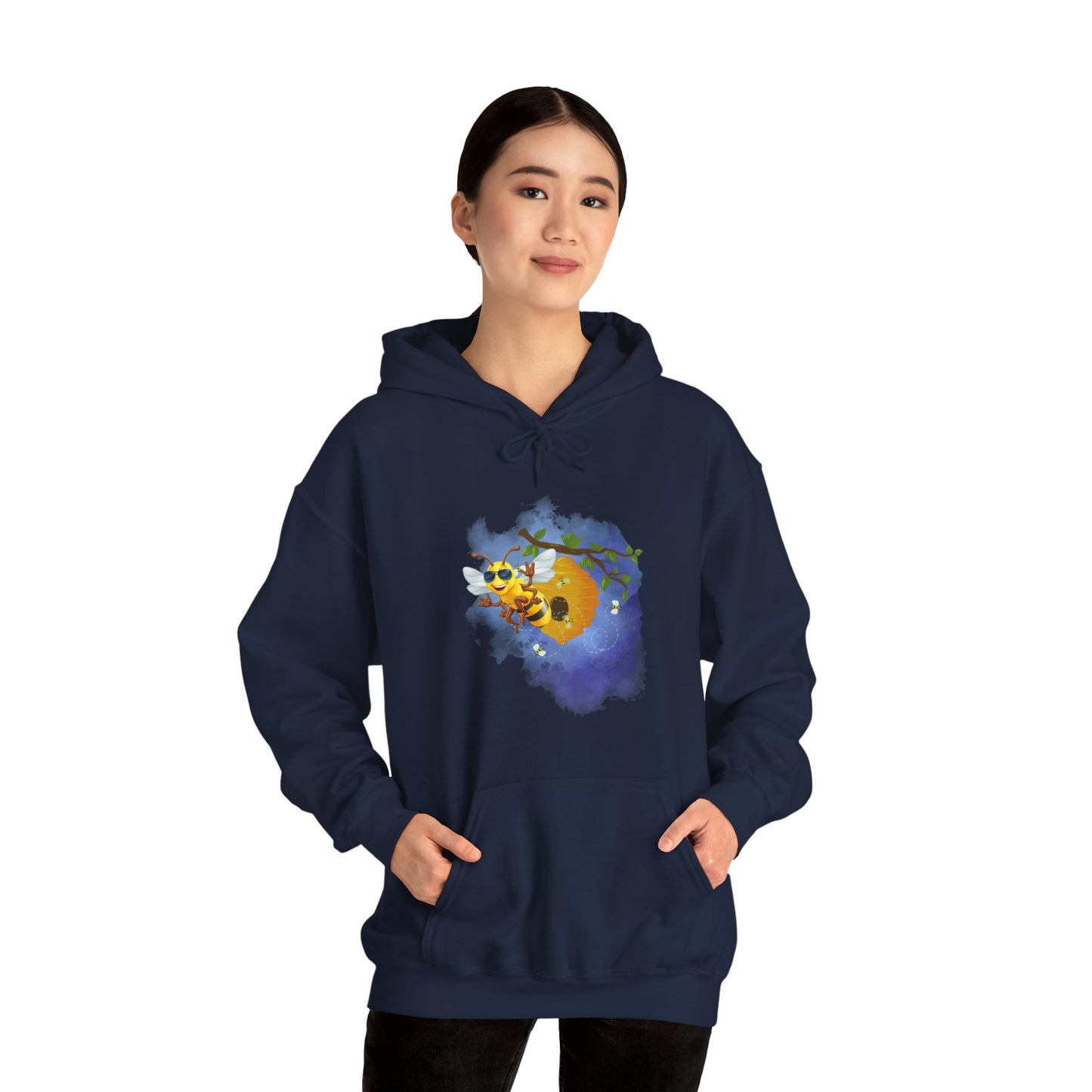 Super Cool Bee, Bro Unisex Heavy Blend™ Hooded Sweatshirt