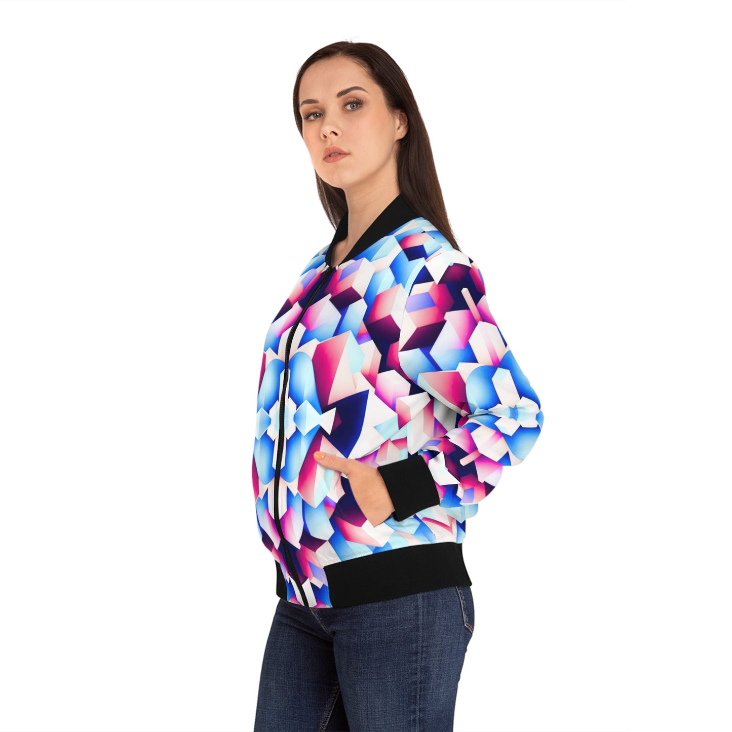 Cubist Women's Bomber Jacket (AOP)