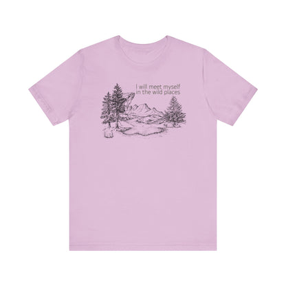 I Will Meet Myself In The Wild Places - Line Drawn Unisex Jersey Short Sleeve Tee