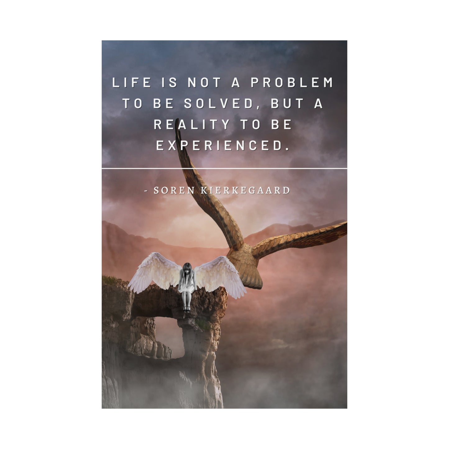 Learning To Fly with Giants - Soren Kierkegaard Quote Matte Vertical Posters